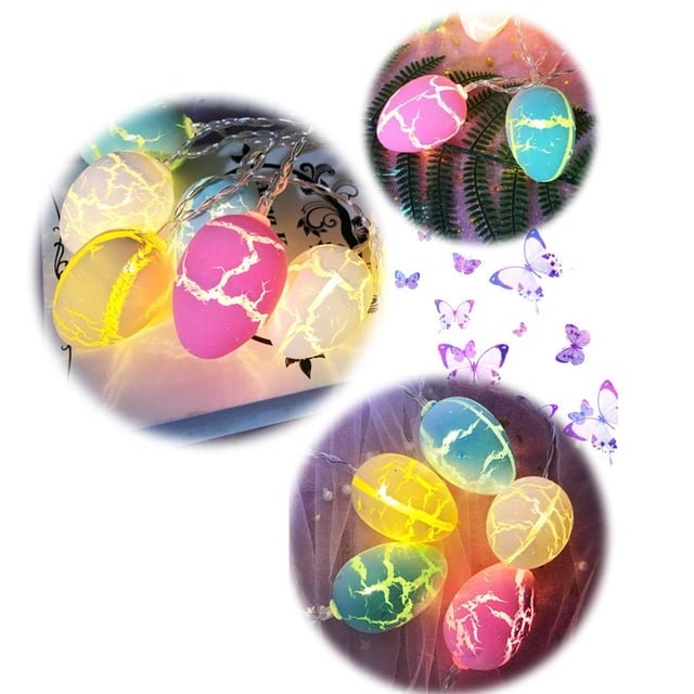 Rainbow Pool Stick Colorful Decorations for Bedroom Game over Light up Easter Eggs Wire String Lights Battery Operated Light Party Home Lamps