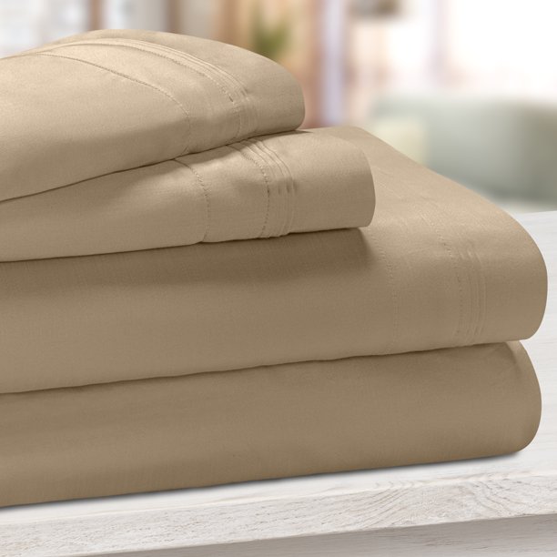 Impressions Arlington Egyptian Cotton Solid Sheet Set, Twin XL, Taupe
