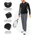 thumbnail image 4 of Men's 2Pc V Neck Tracksuit, 4 Way Stretch Reflective for Gym Running Black Dark Gray M, 4 of 8