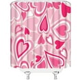 thumbnail image 3 of Valentine''s Day RV Shower Curtain Pink Heart Sweet Love Romantic Couple Woman Girl Abstract Small Stall Bathroom Home Curtain with Hooks,36" Wx70 H, 3 of 6