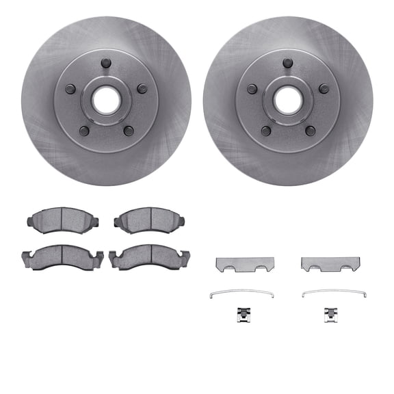 Dynamic Friction Company Front Brake Rotors with Ultimate Duty Performance Brake Pads includes Hardware 6412-54004