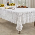 thumbnail image 4 of SARO 869.W72R 72 in. Galucia Rond Fait Main Crochet Coton Dentelle Linge de Table - Blanc, 4 of 4