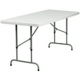 thumbnail image 3 of Emma + Oliver 6-Foot Height Adjustable Granite White Plastic Folding Event Table, 3 of 10