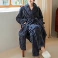 thumbnail image 4 of cfhntfmh Plush Long Robe for Women Flannel Fleece Thick Full Length Bathrobe Winter Warm Pajamas Nightgown Housecoat Womens Clothes, 4 of 5