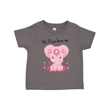 

Inktastic Aditi My Papa loves me Pink Elephant beautiful Gift Toddler Toddler Girl T-Shirt