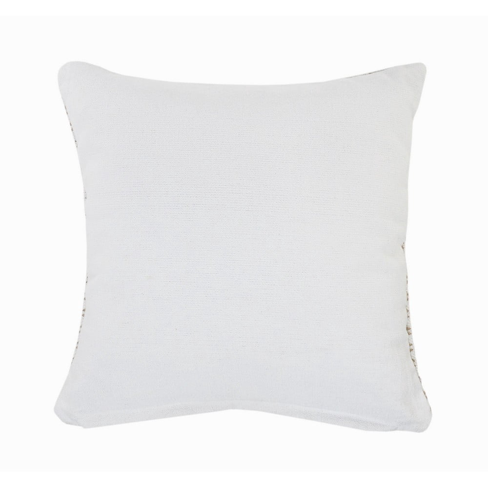LR Home Sadie Set of 2 20" x 20" White/Tan Cotton and Jute Adult Decorative Throw Pillow Set