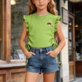 thumbnail image 2 of UAYOTSE Girls Shirts Short Sleeve Soft Cotton T-Shirts Plain Tees Tops Clothes for Kids,Sizes 7-8 Years, 2 of 6