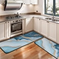 thumbnail image 3 of Kitchen Rugs Sets Of 2,Blue Marble Gold Wave Pattern Anti Fatigue Kitchen Mat Rugs Non Slip Washable,Decorative Kitchen Floor Mats for Kitchen,Sink,Laundry,17"x47"+17"x47", 3 of 5