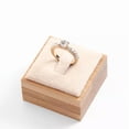 thumbnail image 4 of K-KED 2× Bamboo Velvet Square Single Ring Bangle Retail Jewellery Display Stand Holder-Beige, 4 of 9