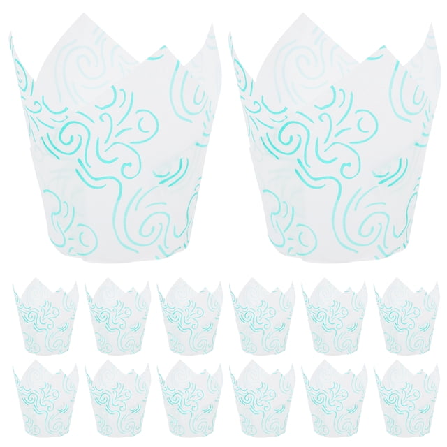 50 Uds. Envoltorios para cupcakes, tazas para hornear, revestimientos en forma de tulipán, magdalenas, pasteles, regalos de fiesta