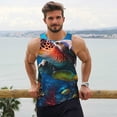 thumbnail image 6 of Gukieu Ice Blue Ocean Sea Turtle Print Men's Quick Dry Fitness Vest, Round Neck Sleeveless Fitness Bodybuilding Top-3X-Large, 6 of 7