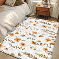 thumbnail image 4 of Brown Spring Floral Area Rugs 3'x5', Washable Small Throw Rugs for Living Room Bedroom, Flowers Botanical Elegant Pastoral Indoor Outdoor Rug Non-Slip Low Pile Carpet Runner Reversible Floor Mats, 4 of 8