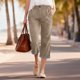 thumbnail image 2 of Pantalones de Pierna Ancha Suelta para las Mujeres Pantalones de Pierna Ancha Recta Suelta Elástica de Raya Casual con Bolsillo, 2 of 9