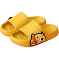 thumbnail image 1 of Zapatillas con cara de pato amarillo para mujeres y hombres, sandalias de baño unisex con punta abierta, pantuflas para el hogar, zapatillas antideslizantes de EVA para niños, Yellow24-25, 1 of 5