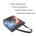 thumbnail image 3 of Open Top Canvas Tote Bag with Zipper Reusable Shopping Bag 13.5x15" Roomy Carryall Baseball with Water and Fire, 3 of 9