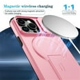 thumbnail image 2 of Case for iPhone 14 Pro Max 6.7" with Invisible Fold Holder Stand, MagSafe Magnetic Wireless Charging,Sliding camera casing,Shockproof Dropproof Tough Rugged Protective Case Cover,Pink, 2 of 10