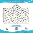 thumbnail image 2 of Cartoon Construction Vehicles Mountains Hooded Bath Towel，50"x30" for Ages 3 To 12 Kids, Quick Dry Lightweight Soft Microfiber Hood Beach Towel Cover Up for Kids, 2 of 7