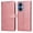 Pink, variant on Wallet Phone Case for Honor X7 with Card Holder and Stand Function Black