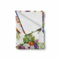 thumbnail image 2 of Floral Soft Flannel Fleece Throw Blanket, Watercolor Wild Exotic Mockingbirds and Spring Flowers Branches Botanical Artwork, Cozy Plush for Indoor and Outdoor Use, 50" x 70", Multicolor, by Ambesonne, 2 of 6