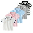 thumbnail image 2 of FLMEI Kids Toddler Boys Cotton Lapel T-Shirt, Summer Casual Cotton Tees, Moisture Wicking Short Sleeve Shirts Tops for 1-6 Years, 2 of 9