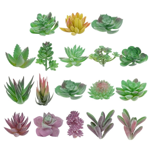 18 piezas de adornos artificiales de plantas suculentas de imitación para hacer tú mismo.