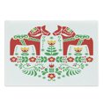 thumbnail image 1 of Polish Folk Cutting Board, Floral Ornament with Dala Horse Symmetric Design, Decorative Tempered Glass Cutting and Serving Board, in 3 Sizes, by Ambesonne, 1 of 2