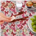 thumbnail image 6 of Butterfly and Red White Pattern Round Tablecloth 60"x60", Wrinkle Resistant Wipeable Table Cover for Kitchen Dining Room Picnic Patio and Party, 6 of 6