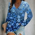 thumbnail image 2 of Ruimatai Women's Floral V-Neck Blouse Long Sleeve Casual Tops Soft Breathable Polyester Shirt Stylish Loose Fit Plus Size S-5XL, 2 of 4