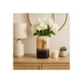 thumbnail image 3 of Modern Glass Vase for Living Room and Home Decor Accent - Decorative Flower Vase for Bookshelf, Bedroom or Office Decor Display - Elegant House Surface Display and Table Styling - 13", Black & Gold, 3 of 13