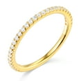 thumbnail image 2 of Wellingsale Ladies Solid 14k Yellow Gold Polished CZ Cubic Zirconia Wedding Band - Size 9, 2 of 6
