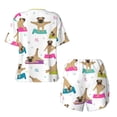 thumbnail image 6 of Rocae Yoga Dogs Poses for Two Piece Sleepwear Pajamas Sets for Women Soft Short-Sleeved Pjs with Lounge Shorts Large, 6 of 9