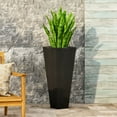 thumbnail image 2 of GDF Studio Fardeen Outdoor Modern Cast Stone Planter, Black Large, 2 of 7