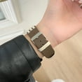 thumbnail image 6 of Leather Band Compatible with Apple Watch Band 38mm 40mm 41mm Women Men Dressy Breathable Rope Leather Strap for iWatch SE Series 9 8 7 6 5 4 3 2 1,WhiteCoffee, 6 of 6