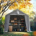thumbnail image 7 of Quictent Heavy Duty 10x12FT Carport Shelter with Roll-Up Mesh Windows & Reinforced Frame, Portable Garage Canopy for Motorcycle Storage, Outdoor Equipment, Patio Furniture Cover - Silver Gray, 7 of 7