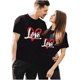 thumbnail image 1 of His & Hers Love Heart Matching T-Shirts - Casual Black Cotton Tees with Red Arrow Design, Crew Neck, Short Sleeve, 180g - Perfect for Couples, Valentine's Day Gift Tee For Adult, Men, Women, Teen, Te, 1 of 7