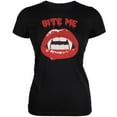 thumbnail image 1 of Halloween Vampire Bite Me T-Shirt Doux Noir pour Adolescentes, 1 of 1
