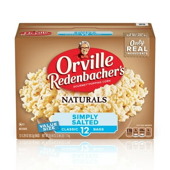 Orville Redenbacher's Naturals Simply Salted Popcorn, Microwave Popcorn, 3.29 Oz, 12 Ct