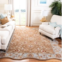 Safavieh Heritage Kensington Oriental Wool Area Rug, Beige/Blue, 6' x 9' Scalloped