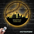 thumbnail image 3 of Craftnamesign Custom US Skyline Baseball Metal Wall Art, Personalized Softball Player Name Sign, 3 of 5