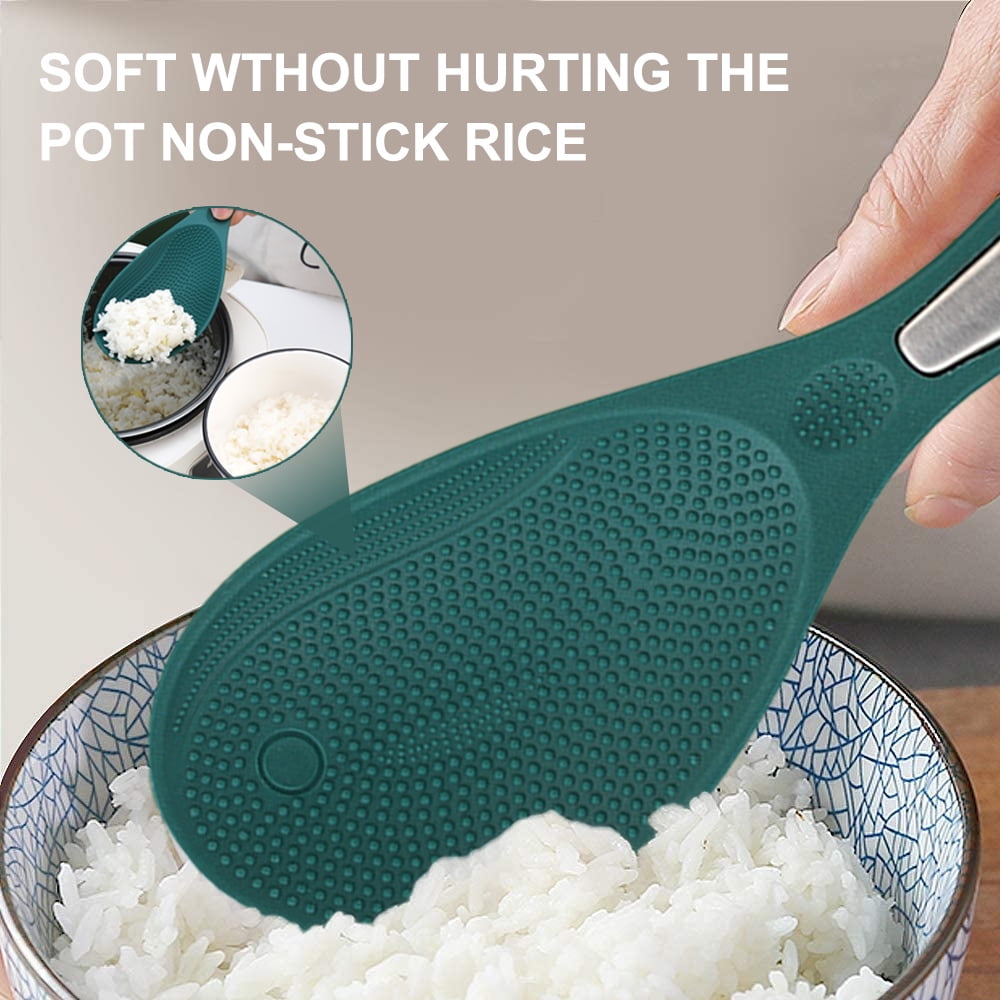 Luxshiny Silicone Rice Spoon Potato Paddle Kitchen Gadgets  Rice Spatula Kitchen Rice Utensil Asian Rice Paddle Spoon Sauce Ladle  Cooking Spoons White Big Spoon Silica Gel: Rice & Potato Servers