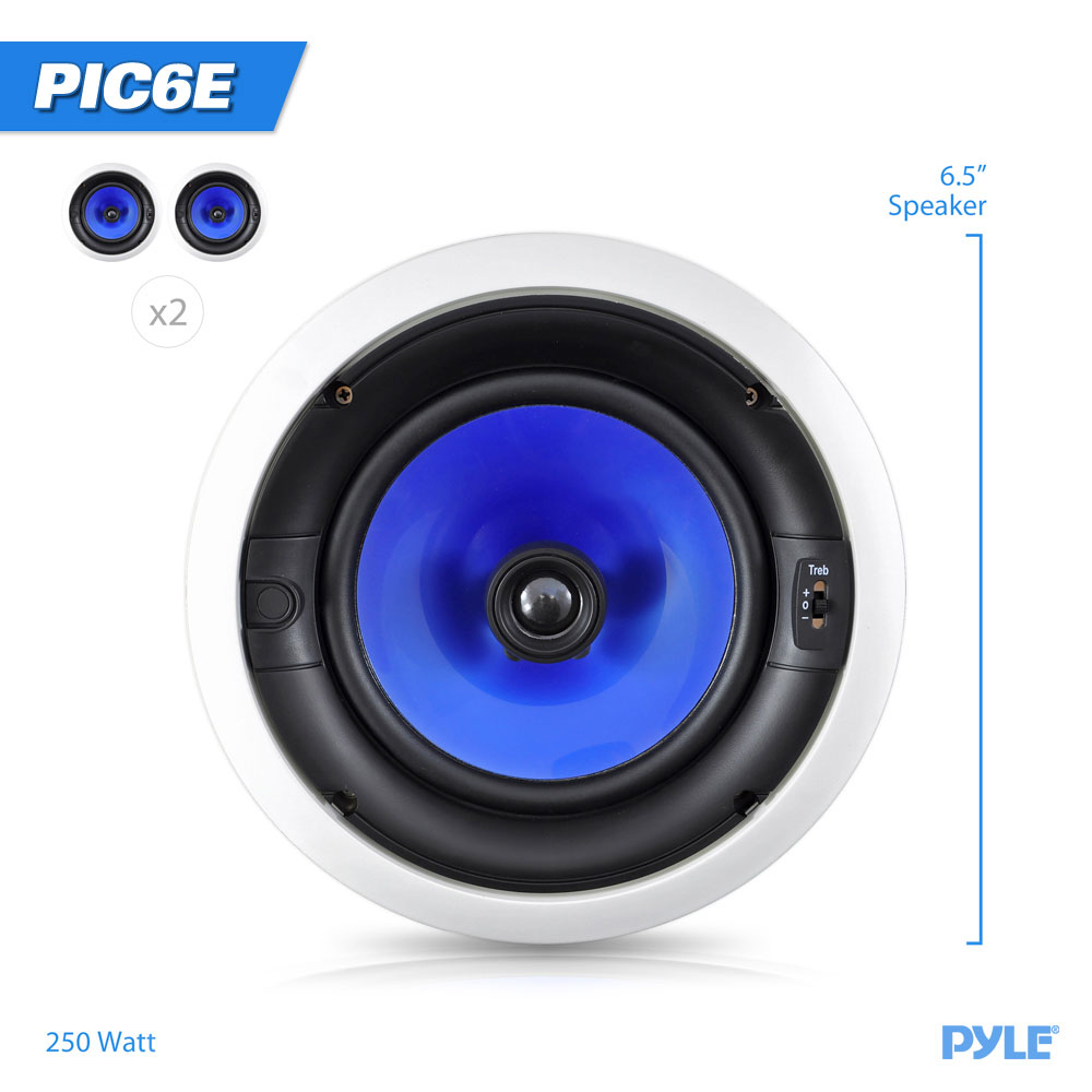 Pyle Audio 6.5 Inch 2 Way 250W Flush Mount Hi Fi In Wall Ceiling Speakers, Pair - image 3 of 4