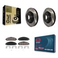 thumbnail image 1 of Transit Auto Front Coated Drilled Slotted Disc Brake Rotors and Ceramic Pads Kit for Car Ford Mustang KDC-100091, 1 of 11