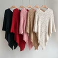 thumbnail image 3 of KuKuzhu Women's Pullover Cover Up Oversized Sweater Shawl Wraps Tassel Poncho Cape Knit Cardigan Wrap Shoulder Top Accessory, 3 of 6