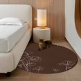 thumbnail image 2 of Round Area Rugs Collection 4 Ft, Brown Flowers Non-Slip Residential Carpet, Pastoral Abstract Floral Minimalist Art Indoor Crawling Mats Runner Rugs for Living Room/Dining Room/Bedroom, 2 of 8