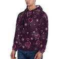 thumbnail image 3 of Sikiie Snowflakes and Hearts Men's Hoodie, Essentials Hoodie, Sweatshirt, Pullover Hooded Sweatshirt for Men-Large, 3 of 7