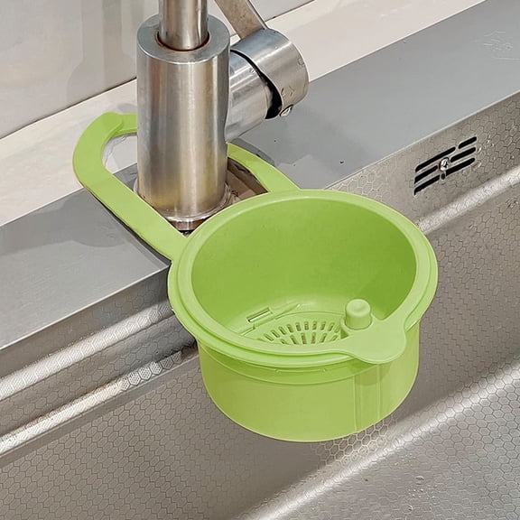 Sink Strainer Basket Multifunction Hanging Kitchen Colander Drain Basket Quick Draining Hands-Free Cleanup with Bottom Release Green,drain basket