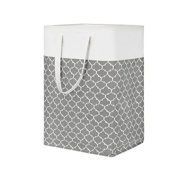 Guanhe Laundry Hamper, Large Waterproof Cotton Fabric Laundry Baskets with 2 Handles - 24"Hx 12"Wx 12"L - Dirty Clothes, Kids Baby Toys Organizer (Square)