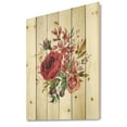 thumbnail image 2 of Designart 'Ancient Wildflowers and Burgundy Rose' Farmhouse Print on Natural Pine Wood, 2 of 5