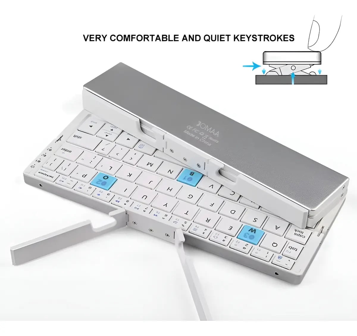 Foldable Portable Bluetooth Mini Keyboard with Magnetic Stand for Phone Tablet Business Travel