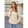 thumbnail image 6 of Zeagoo Womens Button Down Shirt Long Sleeve Button up Dress Shirts Collared Solid Business Slim Fitting Work Blouse, 6 of 6
